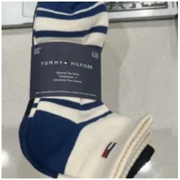 [S] TOMMY HILFIGER 69J9258 QUARTER TOP SOCK 6PACK,MULTI COLOR, 197232067588 (STH441)