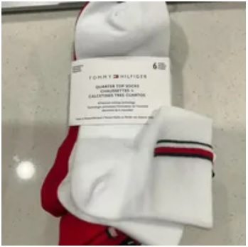 [S] TOMMY HILFIGER 69J9257 QUARTER TOP SOCK 6PACK,MULTI COLOR, 197232067946 (STH444)