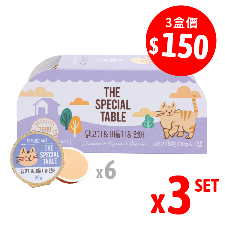 【組合優惠】韓國Cat Pure |貓咪迷你主食罐 雞胸肉 & 鵪鶉 & 三文魚 30g×6 (CP-1260)