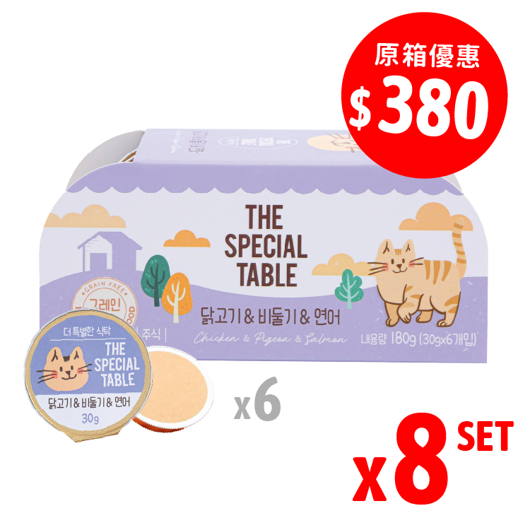 【組合優惠】韓國Cat Pure |貓咪迷你主食罐 雞胸肉 & 鵪鶉 & 三文魚 30g×6 (CP-1260)