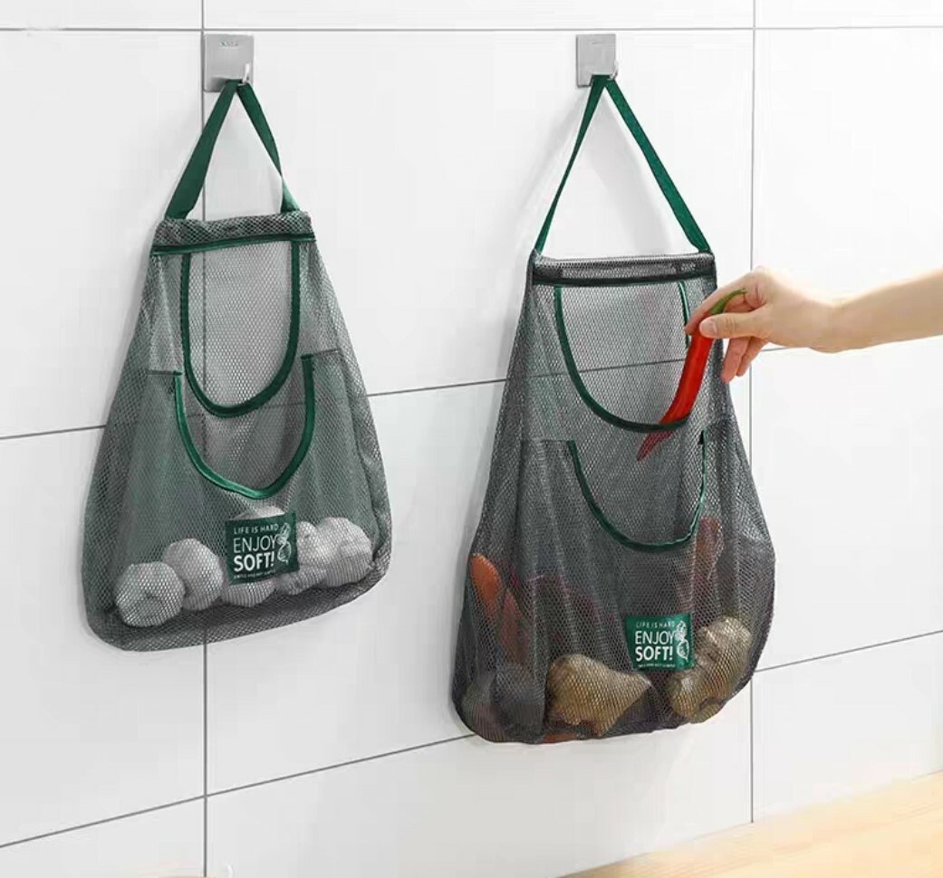 廚房用蔬果收納掛袋(買一送一)