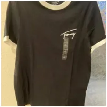 [S] TOMMY HILFIGER SIGNATURE LOGO RINGER T-SHIRT,BLACK, 78J9460-001 (STH453)