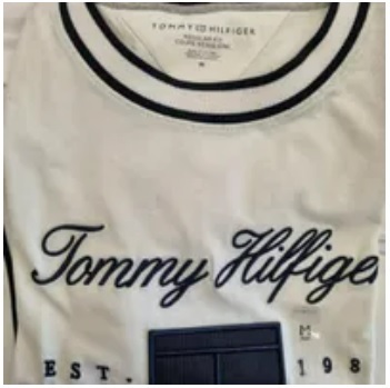 [S] TOMMY HILFIGER REGULAR FIT COUPE LOGO T-SHIRT,WHITE, 78J9474-100 (STH454)