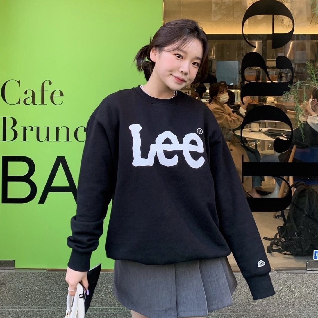 LEE 🇰🇷 大學T 韓國 毛巾底 LOGO 黑 灰 奶油色 深藍 長袖 長T 秋冬 / 現貨