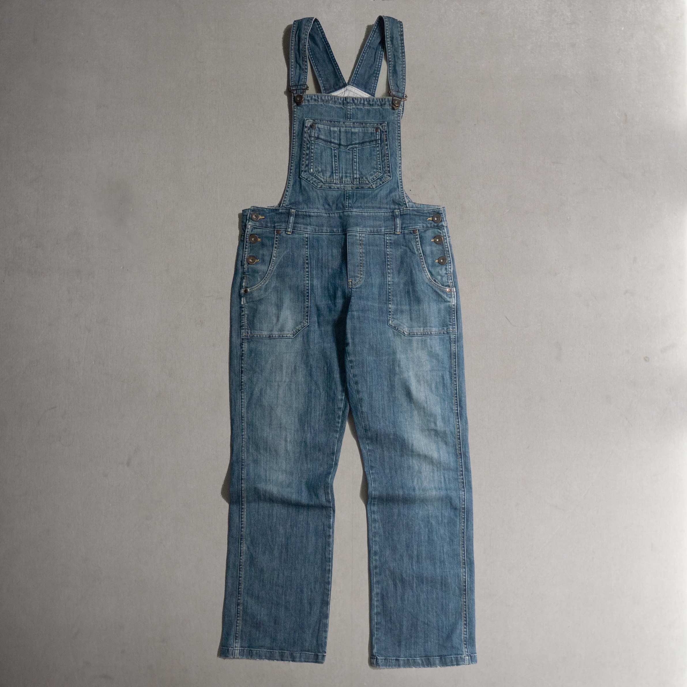 VINTAGE DENIM OVERALL 丹寧 水洗 牛仔 淺藍 吊帶褲 C