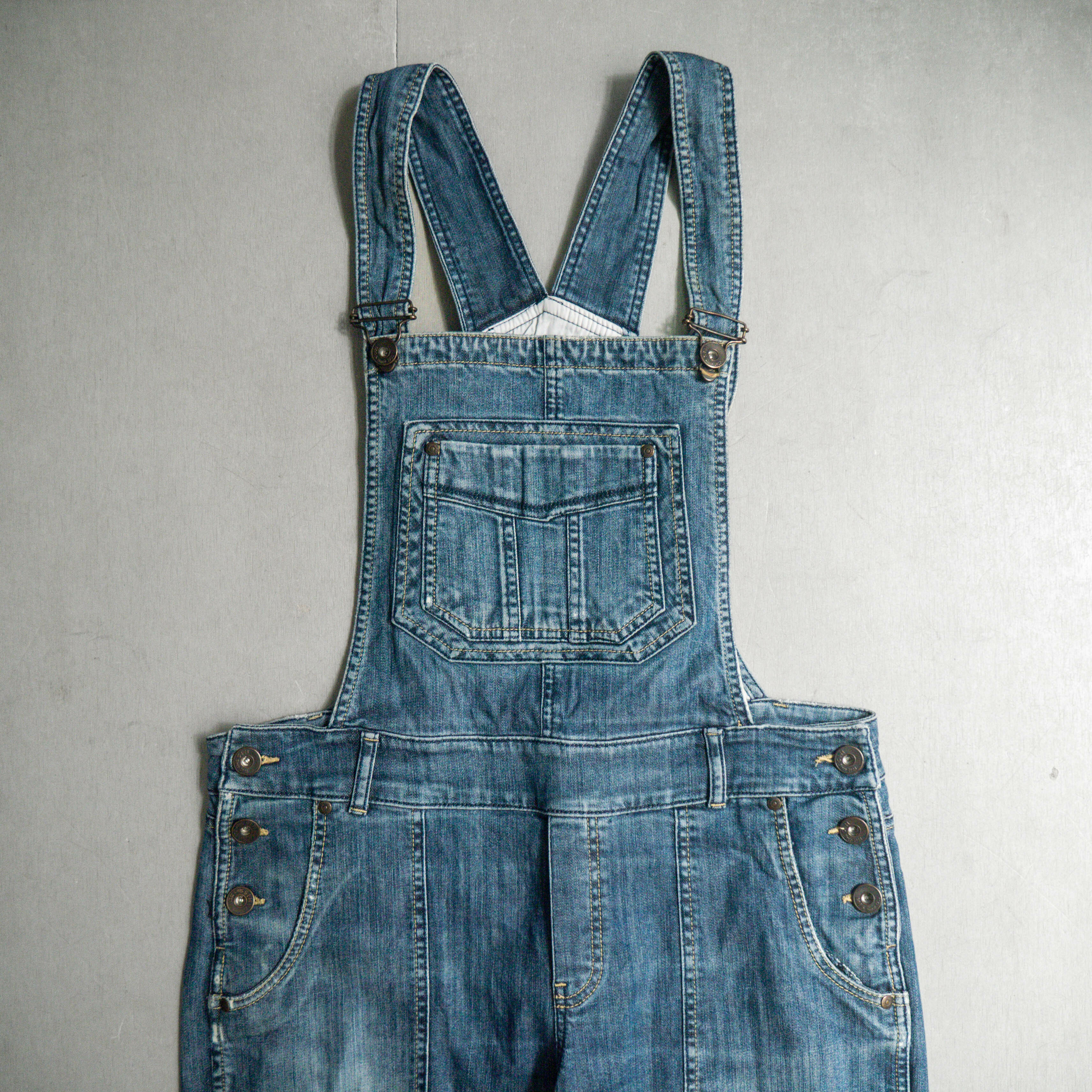 VINTAGE DENIM OVERALL 丹寧 水洗 牛仔 淺藍 吊帶褲 C