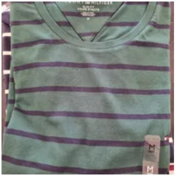 [S] TOMMY HILFIGER EXTRA SLIM FIT PREMIUM STRIPE T-SHIRT,HUNTER, 78J6910-302 (STH460)