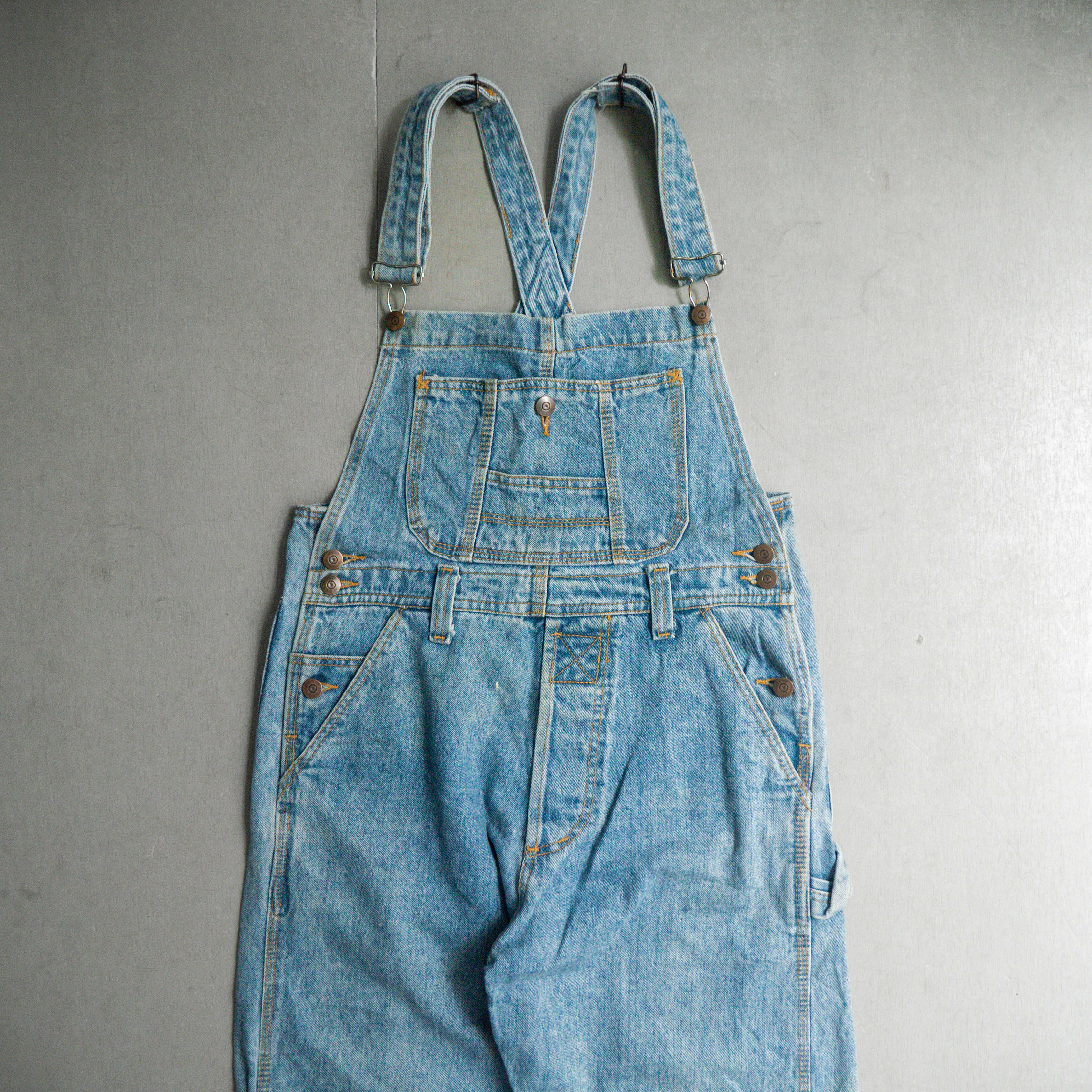 VINTAGE DENIM OVERALL 丹寧 水洗 牛仔 淺藍 吊帶褲 F
