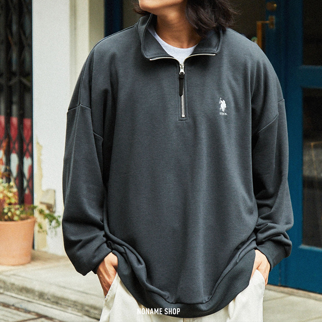 U.S. POLO ASSN 半開襟 拉鍊 拼接 上衣 八色 (男/女款)