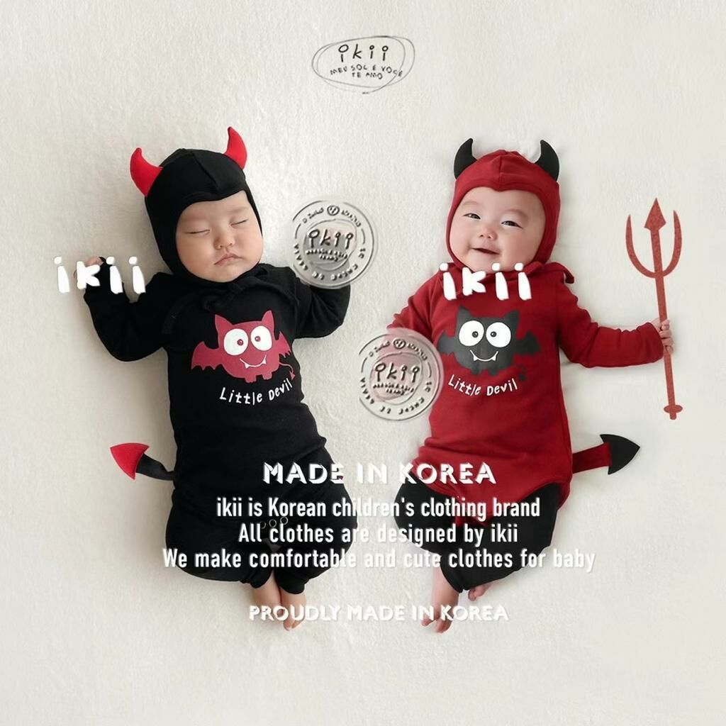 (現貨) 韓國直送ikii Halloween Little Devil 衫仔 (連帽仔set)