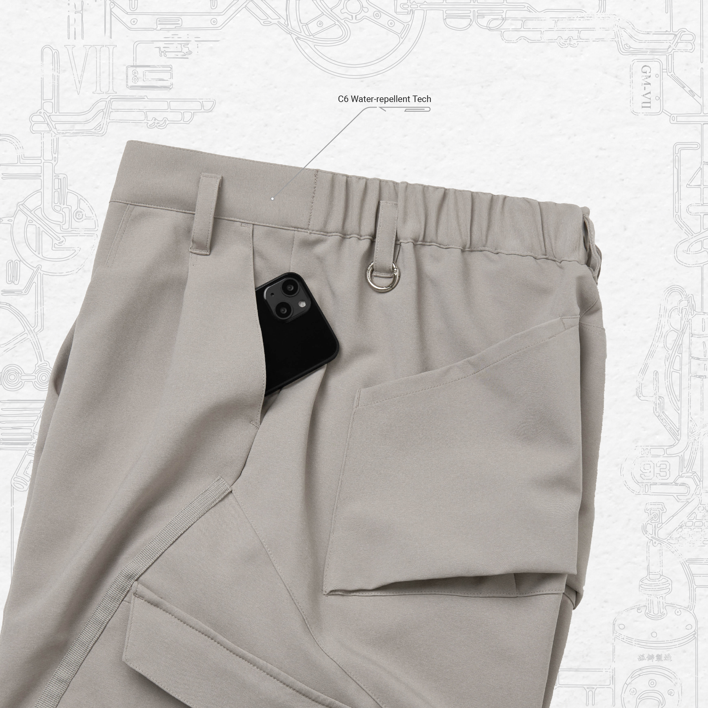 G7-P1” Zettabyte 4D Utility Pants - Taupe