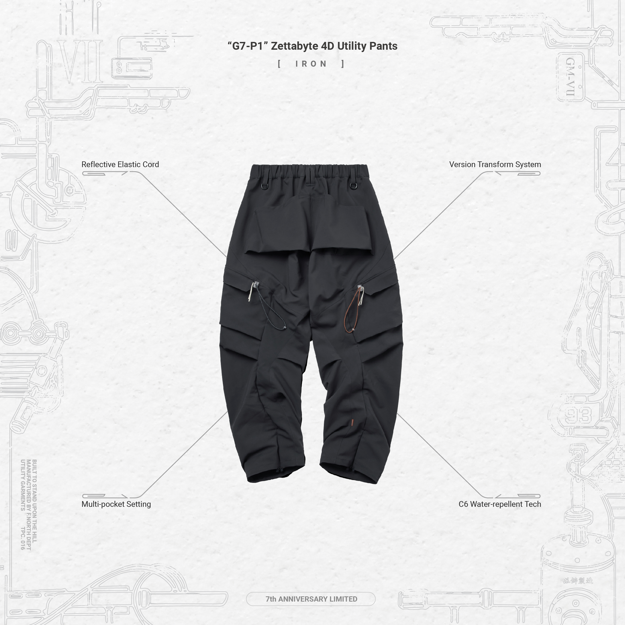 G7-P1” Zettabyte 4D Utility Pants - Iron