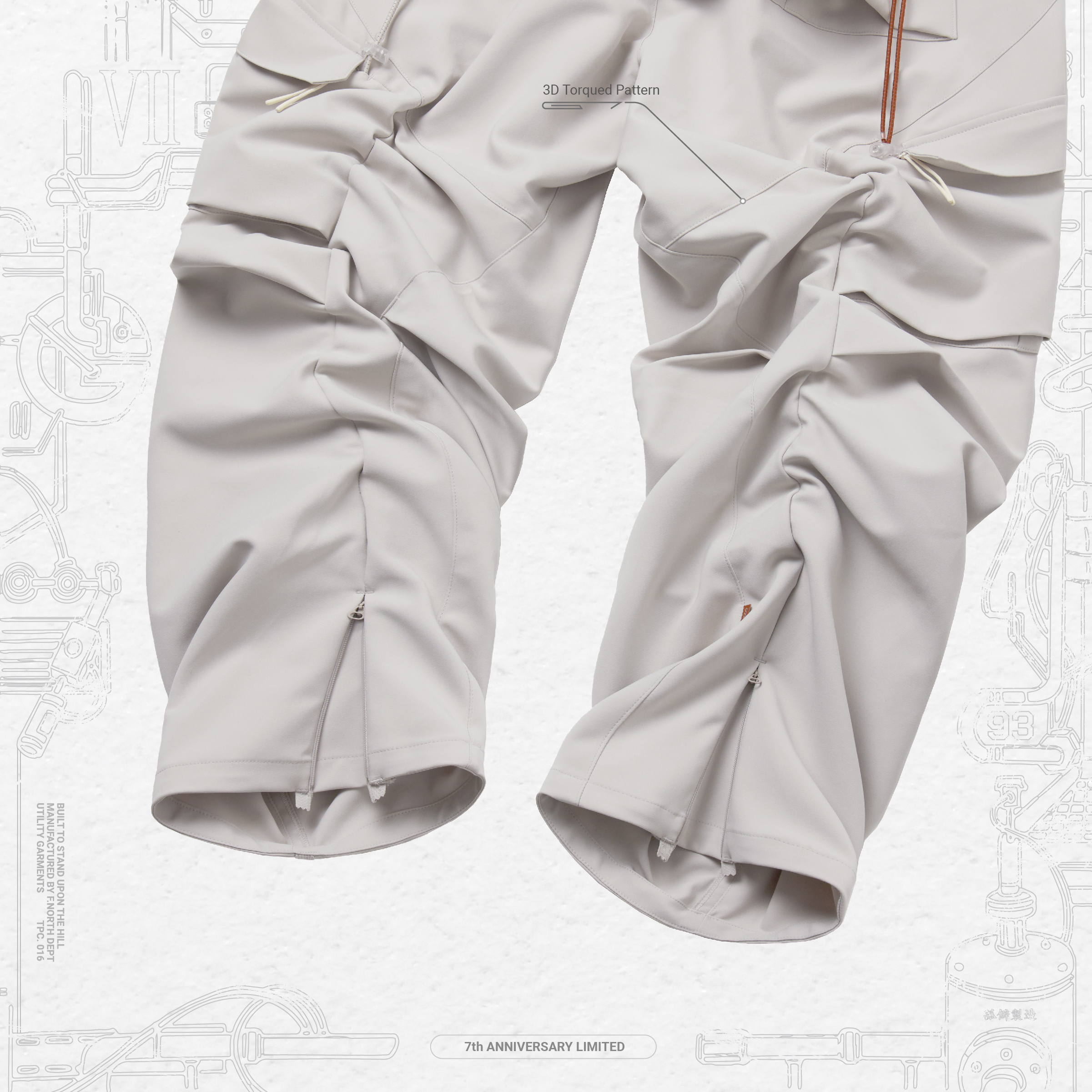 G7-P1” Zettabyte 4D Utility Pants - Bone G7-P1” Zettabyte 4D Utility Pants - Bone