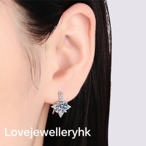 莫桑鑽短吊耳勾 E1C007