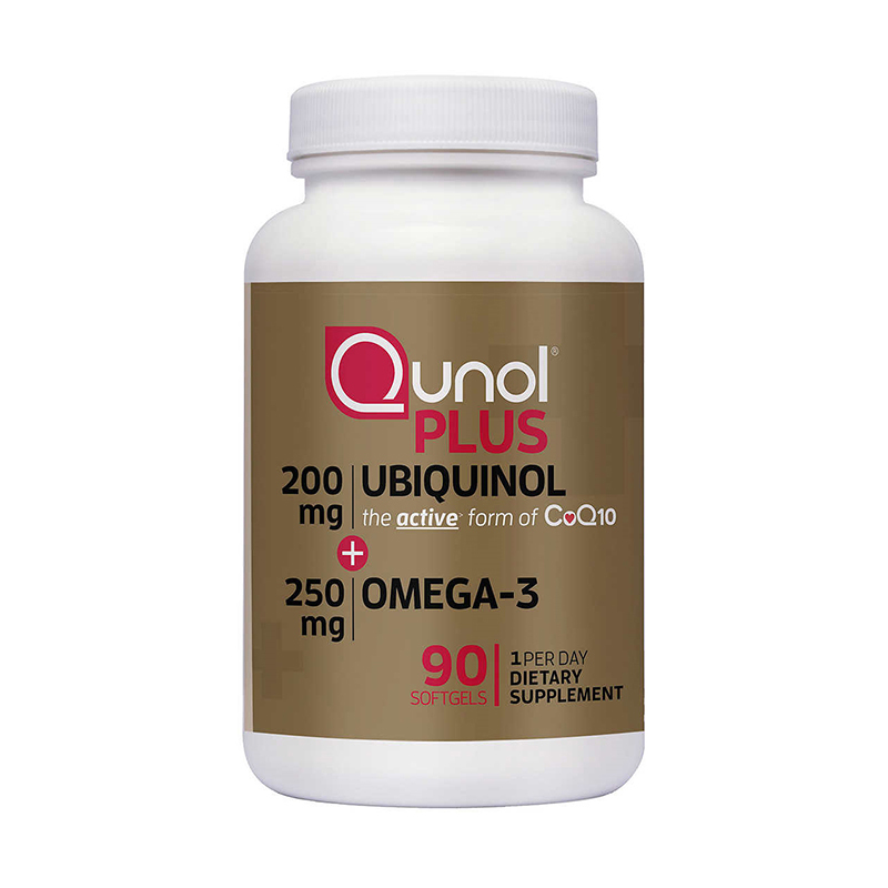 Qunol Plus CoQ10 Ubiquinol 200 mg. with Omega-3, 90 Softgels