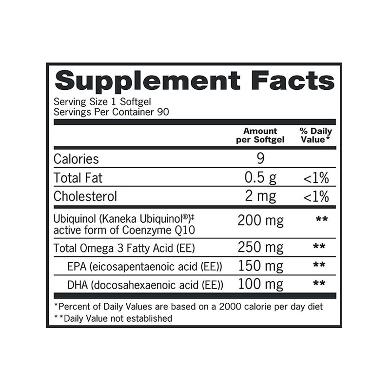 Qunol Plus CoQ10 Ubiquinol 200 mg. with Omega-3, 90 Softgels