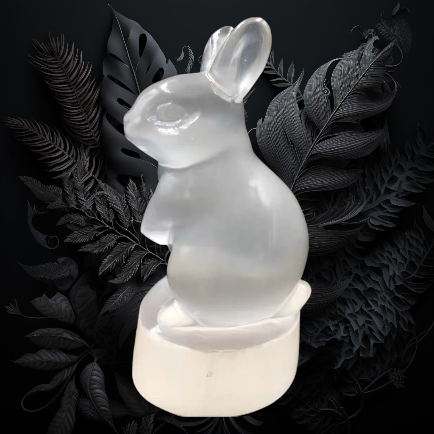 透石膏石兔子(水晶淨化柱)