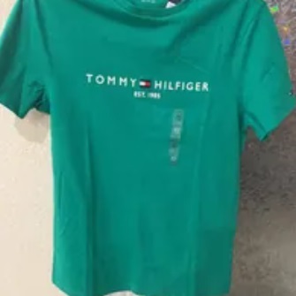 [S] TOMMY HILFIGER EMBROIDERED TOMMY LOGO T-SHIRT,GREEN, 78J6318-312 (STH464)