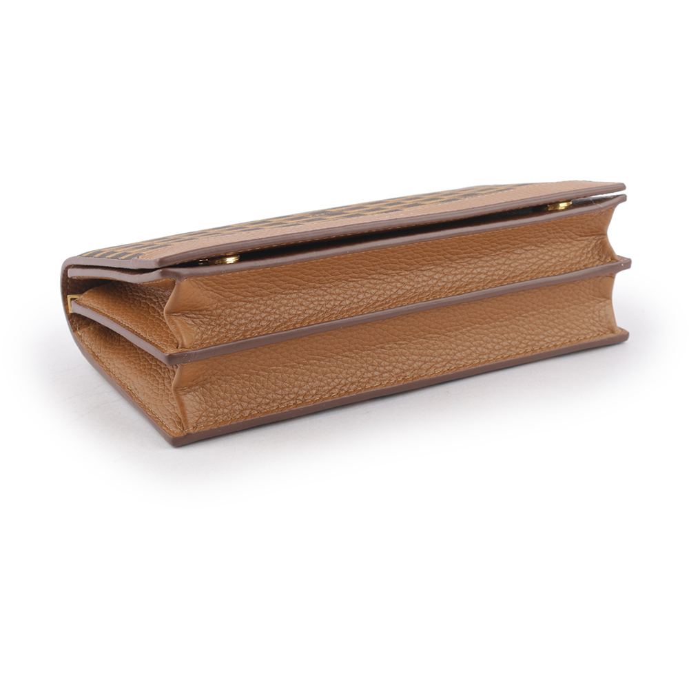 【BALLY】Pennant Monogram 塗層帆布及皮革皮夾式斜背包(棕色) 6304812