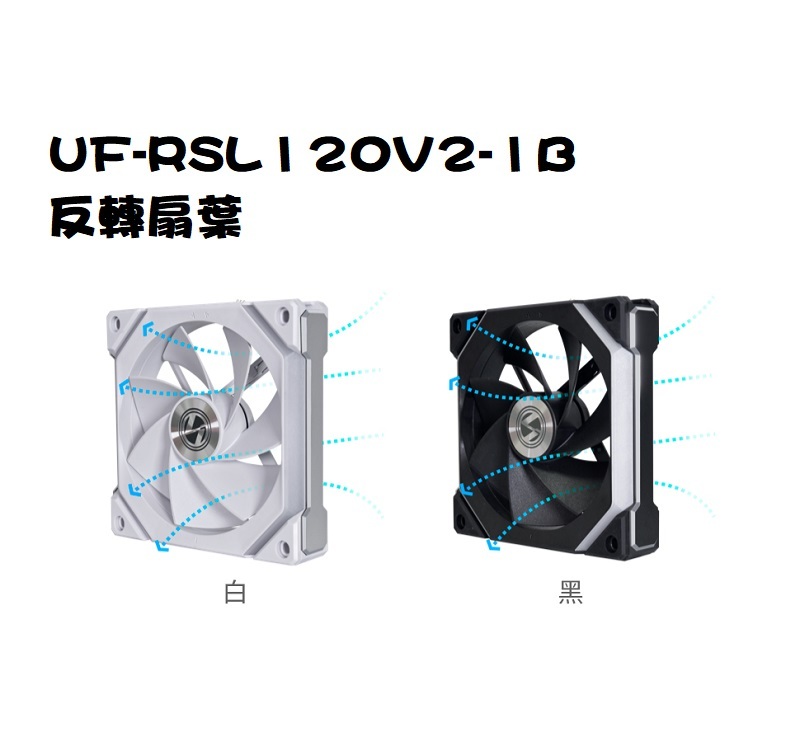 米特3C數位–LIANLI 聯力 積木風扇UF-RSL120V2-1B 反轉扇葉 黑RSL120V2-1W/白RSL120V2-1W