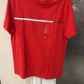 [S] TOMMY HILFIGER TOMMY STRIPE T-SHIRT,RED, 78J9473-600 [FINAL SALE] (STH473)