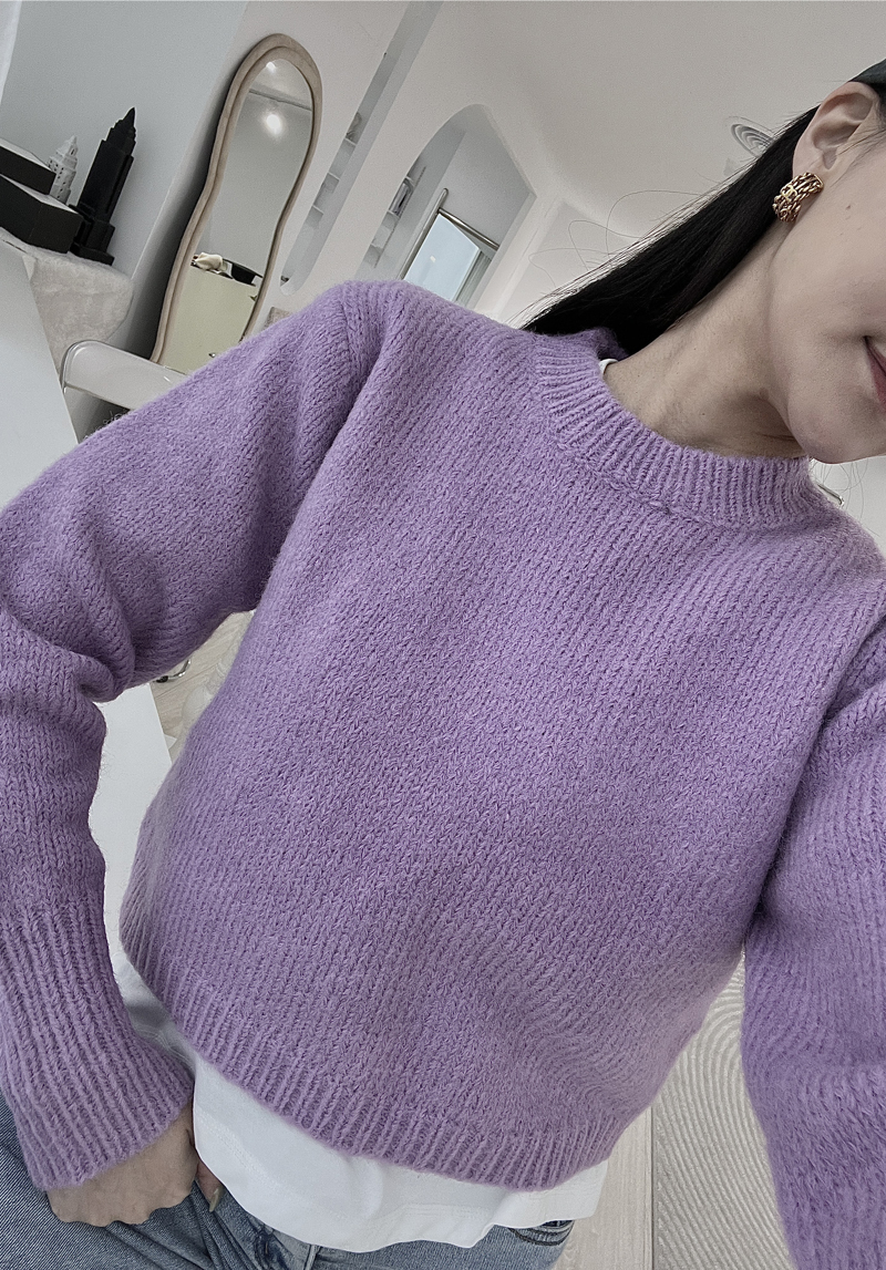 糖果色系混羊毛短版毛衣*4色