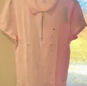 [S] TOMMY HILFIGER SLIM FIT ESSENTIAL ZIP POLO,PINK, 76J1536-692 (STH480)