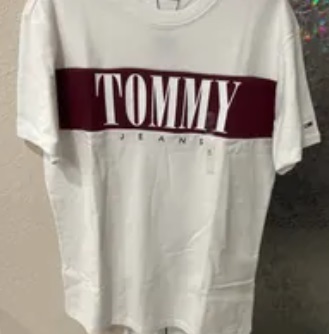 [S] TOMMY HILFIGER BIG TOMMY LETTERING PRINT T-SHIRT,WHITE, XJ00888-100 (STH481)
