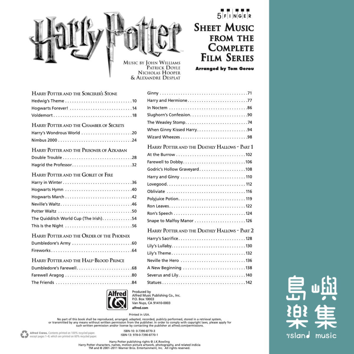 HARRY POTTER Sheet Music from the Complete Film Series/5 FINGER
