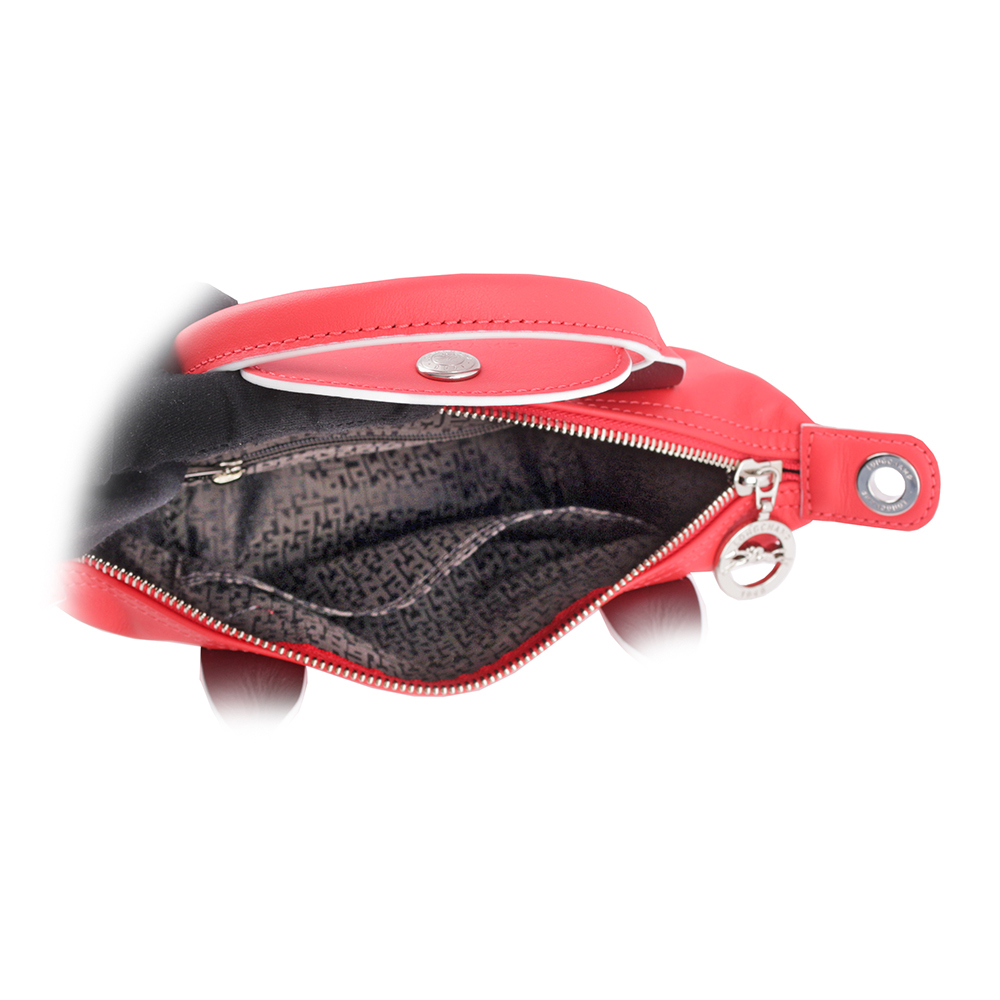 【LONGCHAMP】LE PLIAGE XTRA 撞色背帶牛皮迷你二用折疊包(紅色) L1500 HDA 545