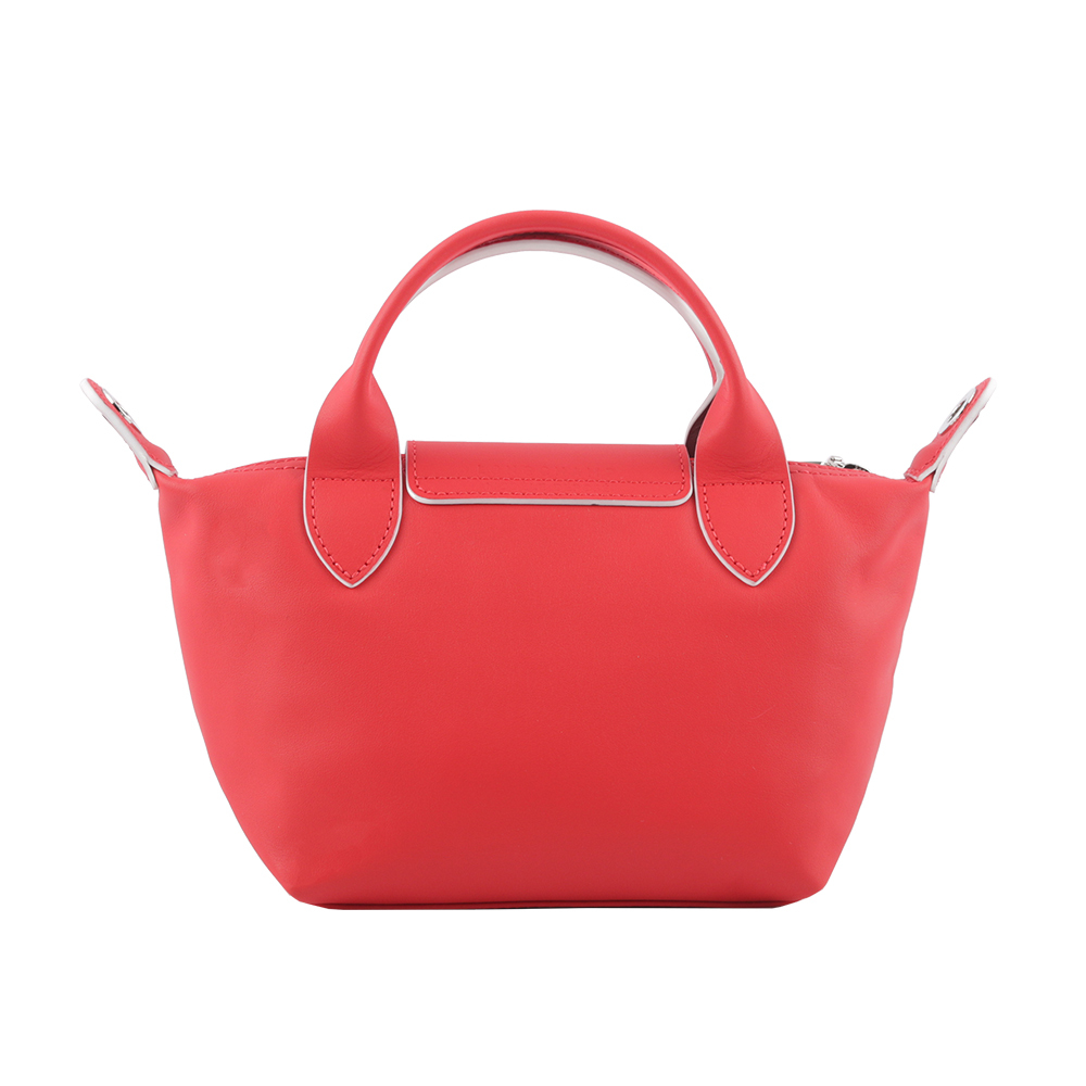 【LONGCHAMP】LE PLIAGE XTRA 撞色背帶牛皮迷你二用折疊包(紅色) L1500 HDA 545