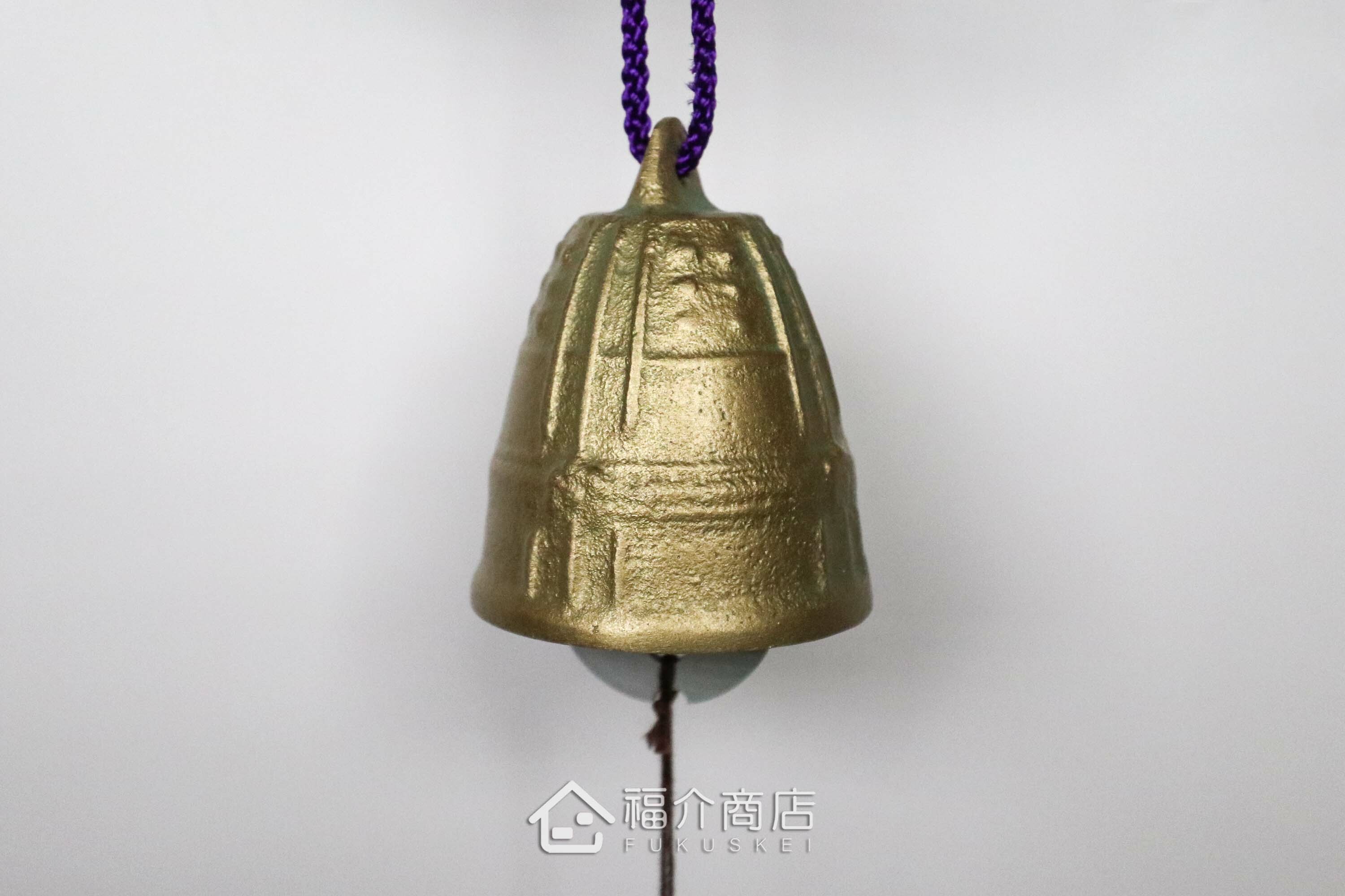 銅製的青銅色釣鐘造型風鈴