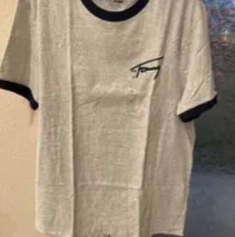 [S] TOMMY HILFIGER SIGNATURE LOGO RINGER T-SHIRT,GREY, 78J9460-050 (STH488)