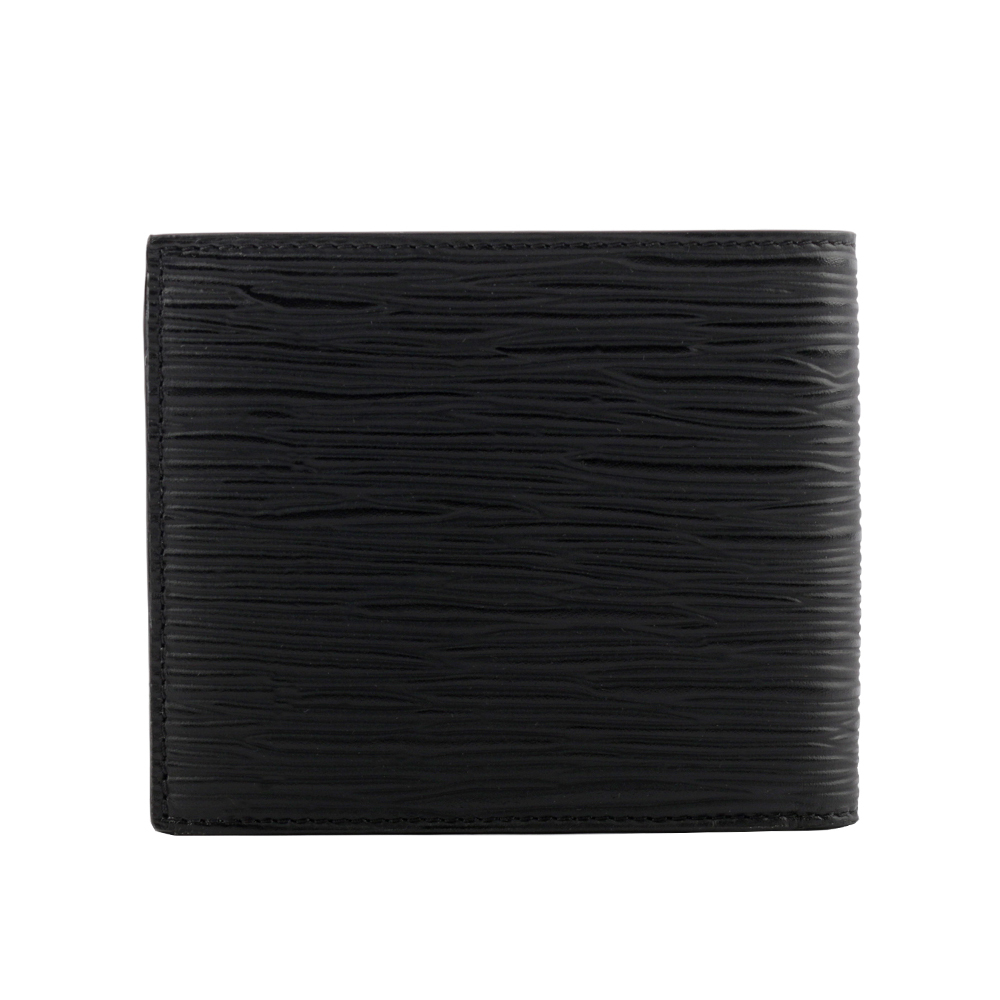 【MONTBLANC 萬寶龍】Meisterstuck 4810 系列牛皮對開8卡短夾(黑色) 130927