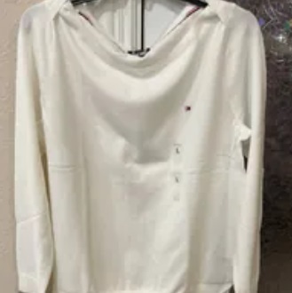 [S] TOMMY HILFIGER SOLID BOATNECK SWEATER,WHITE, 76J3281-110 [FINAL SALE] (STH496)