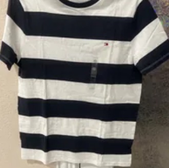 [S] TOMMY HILFIGER RUGBY STRIPE T-SHIRT,WHITE, 78J9375-100 (STH497)