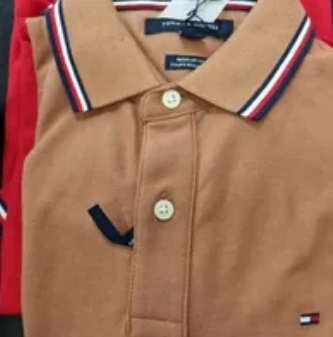 [S] TOMMY HILFIGER MEN'S POLO WITH DISTINCTIVE STRIPES,MILK TEA, 78J2653-802 (STH502)