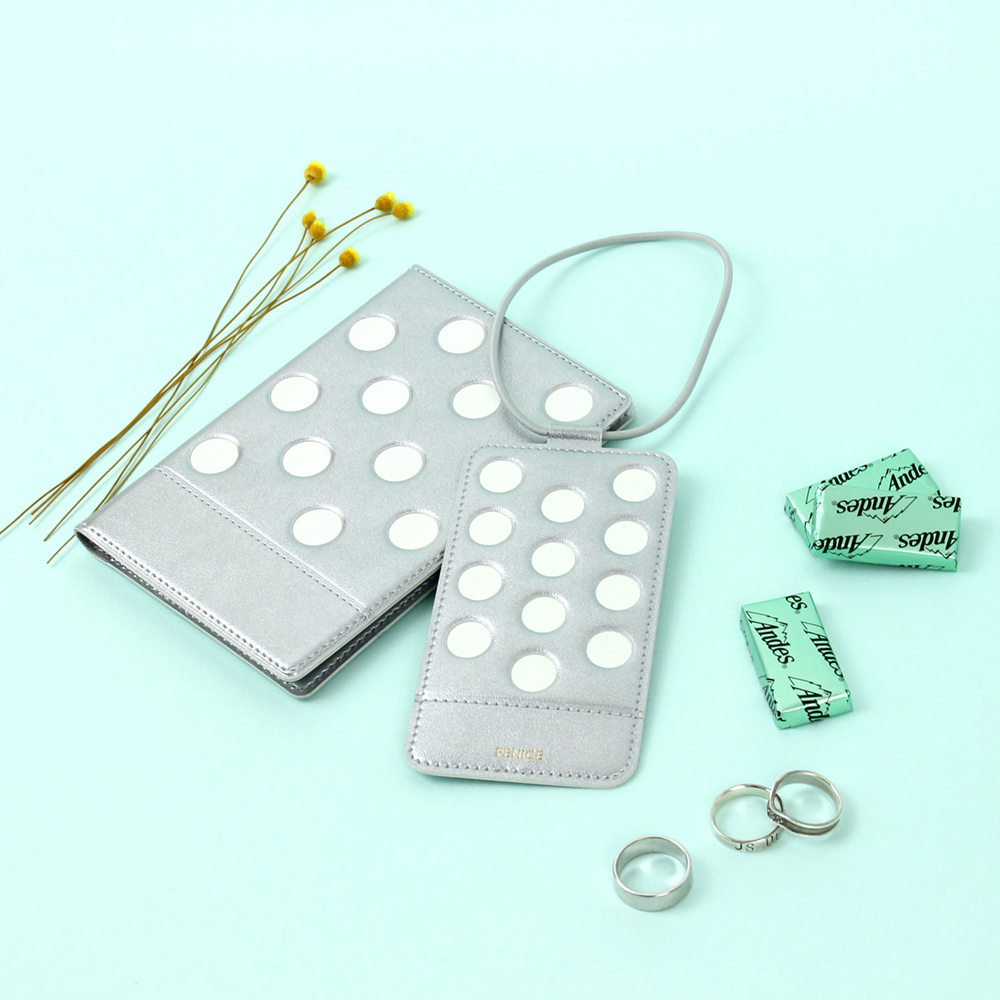 FENICE 點點造型行李吊牌(銀)