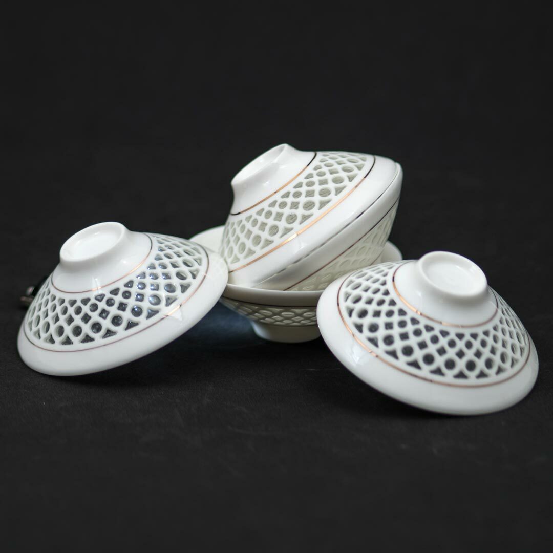 玲瓏瓷5入斗笠小杯