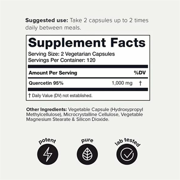 Toniiq Quercetin 95% Standardized Purity 1000 mg , 240 Capsules