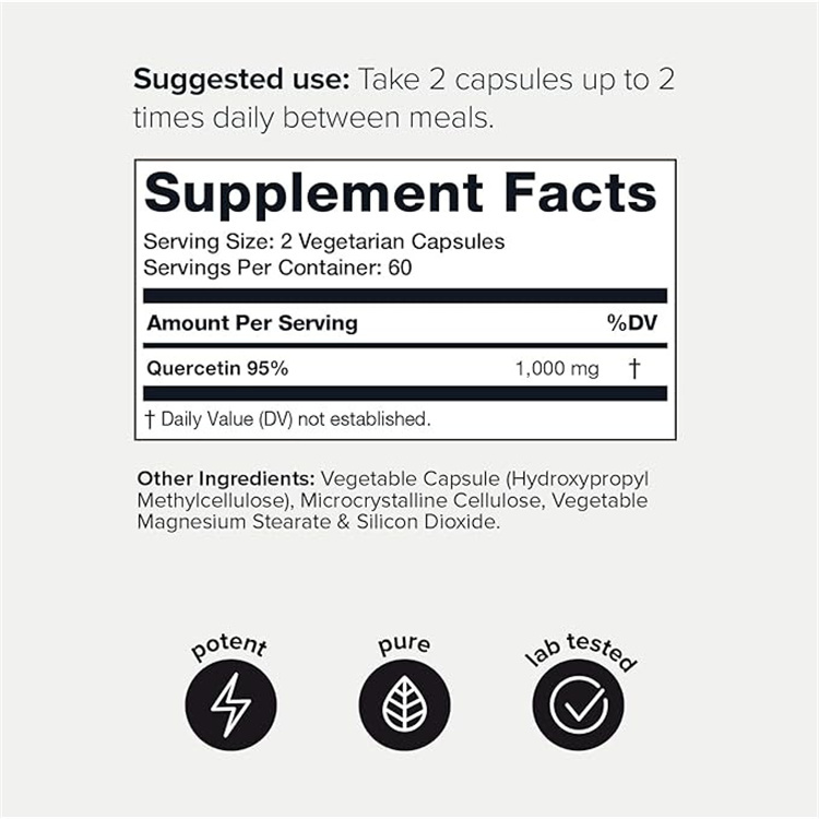 Toniiq Quercetin 95% Standardized Purity 1000 mg , 120 Capsules
