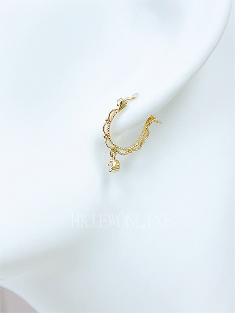 18K黃金民族風鑽石耳環