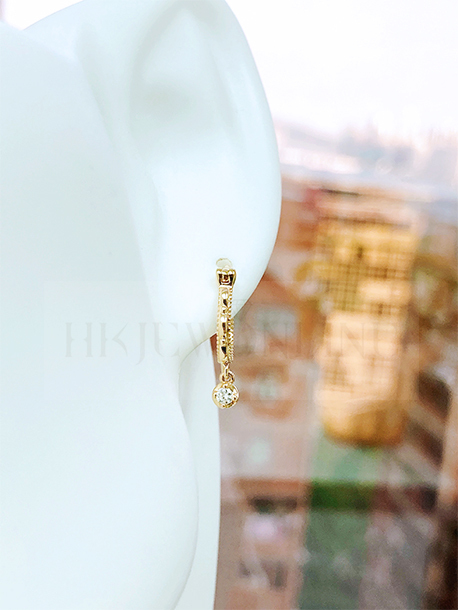 18K黃金民族風鑽石耳環