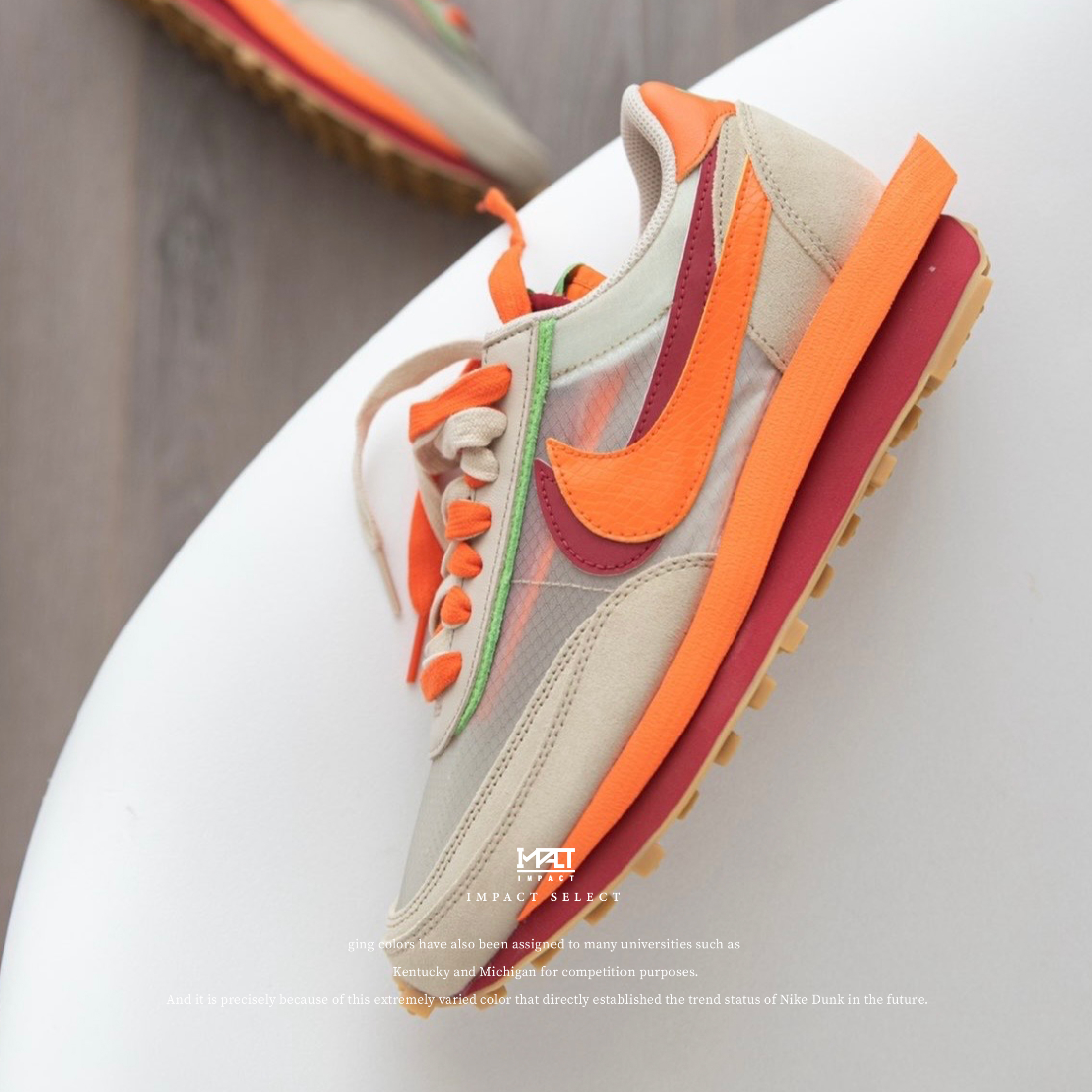 CLOT x Sacai x Nike LDWaffle Orange Blaze 死亡之吻配色