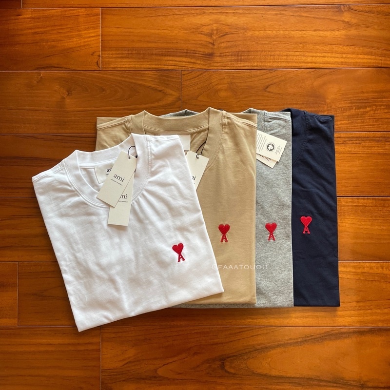 T-shirt Noir AMI Paris 'Ami De Coeur' - Taille M, Neuf Avec étiquettes