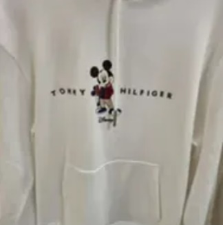 [IMPERFECTION] TOMMY HILFIGER DISNEYXTOMMY MEN'S MICKEY MOUSE LOGO BRUSHED HOODIE,WHITE, 78J9216-100 [FINAL SALE] (SDF1123)