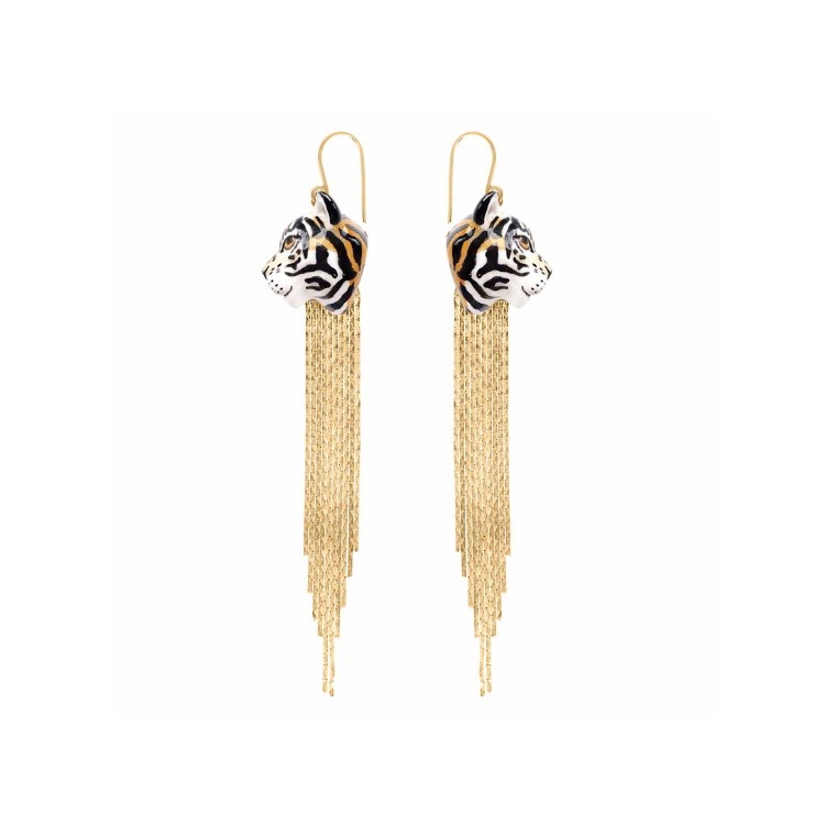 NACH 虎虎生風流蘇瓷耳環