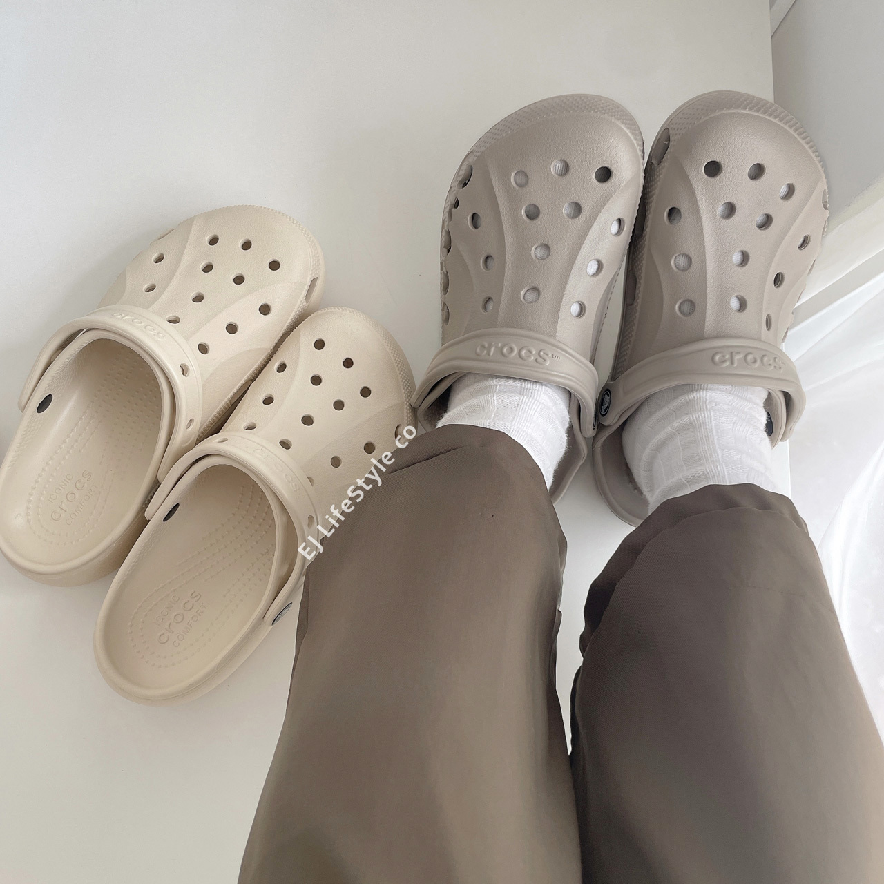 CROCS BAYA CLOGS 貝殼 雲彩 厚底 一般底 黑色 白色 奶茶 寶寶藍 208186 / 現貨