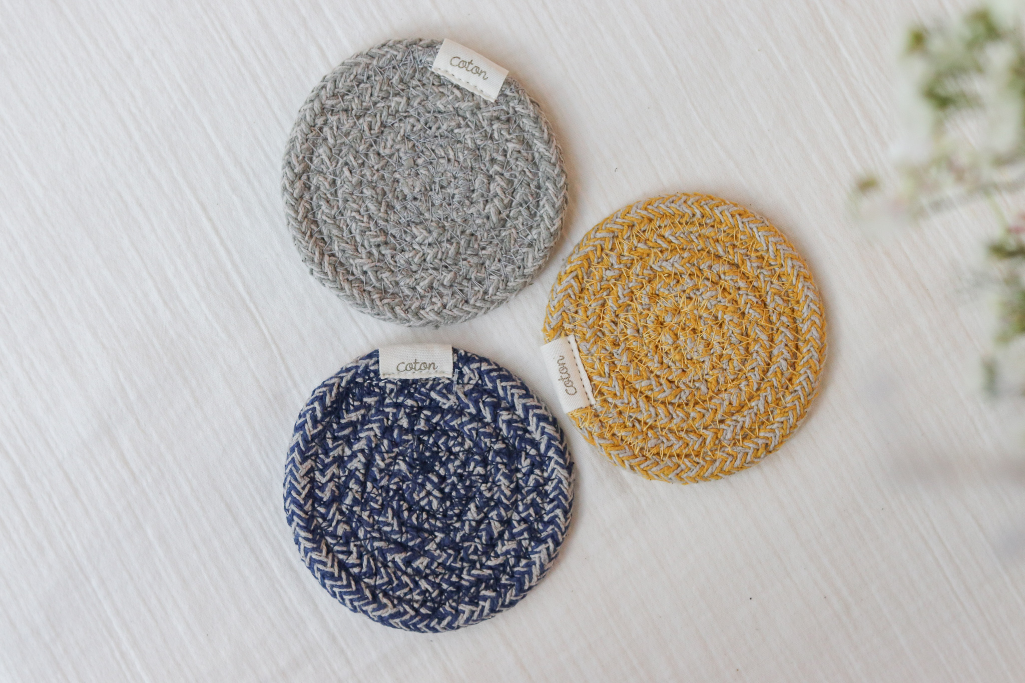 日本 coton 編織 杯墊