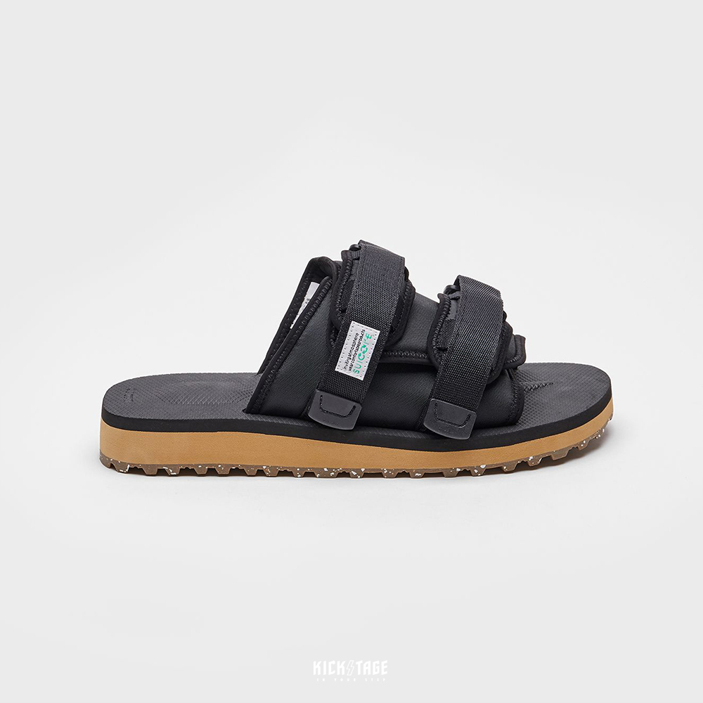 [出清商品售出無退換] SUICOKE MOTO-Cab-ECO - Black/brown 黑棕色 尼龍 厚底 魔鬼氈 拖鞋【SK23056CECOBB】